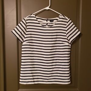 J. CREW blouse with blue and white strips